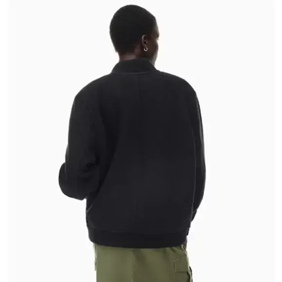 Aritzia Wilfred 100% Merino Wool Stable Bomber Jacket Full Zip Quilted Lined - Picture 3 of 14